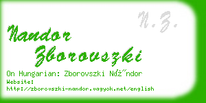 nandor zborovszki business card